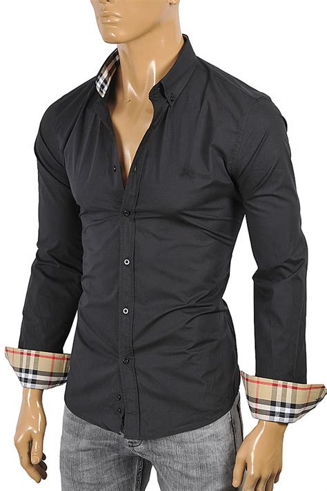 black burberry long sleeve shirt|Burberry men's shirts 3x.